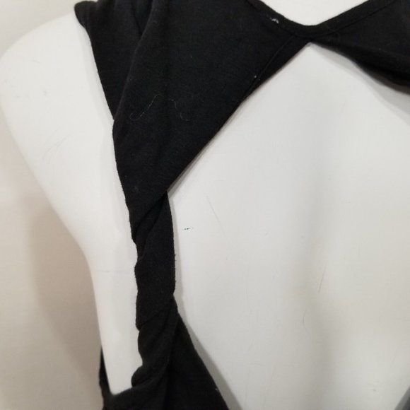 Sloane Rouge Womens Tank Top Small Black Embroidered Boho Sleeveless Open Back - Picture 7 of 10